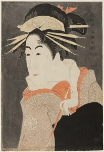The actor Matsumoto Yonesaburo as Shinobu in the guise of the courtesan Kewaizaka no Shosho, 1794. Creator: Toshusai Sharaku