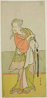 The Actor Nakajima Kanzaemon III as Yaguchi no Karasu-baba in the Play Hono Nitta... c. 1777. Creator: Shunsho