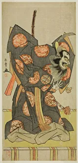 Nakamura Theatre Prints: The Actor Nakajima Mihoemon II as Shujaku Tenno in the Play Masakado Kammuri no