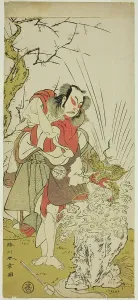 The Actor Nakamura Juzo II as Yushichi (?) in the Play Keisei Momiji no Uchikake (?)... c. 1772. Creator: Shunsho