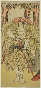The Actor Nakamura Nakazo I as Hakamadare Yasusuke or Watanabe no Tsuna (?) in the Play... c. 1781. Creator: Shunsho