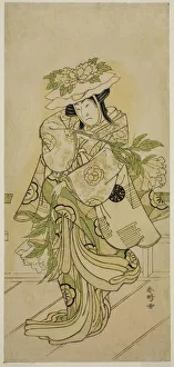 The Actor Nakamura Nakazo I in a Shak-kyo Dance in the Play Aioi Jishi, Performed at... c