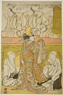 Ichimura Theatre Gallery: The Actor Nakamura Nakazo I as the Shirabyoshi Katsuragi, Matsumoto Koshiro IV as the monk... 1783
