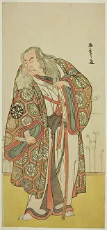 Nakamura Theatre Prints: The Actor Nakamura Nakazo I as the Sword Master Takuma Genryu (?) in the Play Edo no