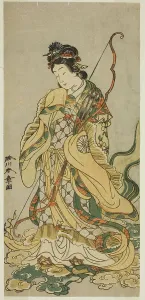 Shunsho Prints: The Actor Nakamura Noshio I as the Goddes Benzaiten of Enoshima in the Play Onno Aruji