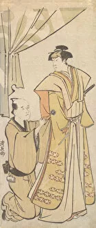 Dressing Gallery: The Actor Nakamura Riko I with an Attendant, ca. 1784. Creator: Torii Kiyonaga