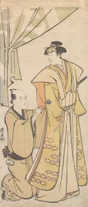 Kiyonaga Prints: The Actor Nakamura Riko I with an Attendant, ca. 1784. Creator: Torii Kiyonaga