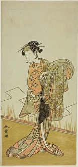 Oyama Prints: The Actor Nakamura Riko I as the Courtesan Wakamatsu (?) in the Play Gohiiki Kanjincho