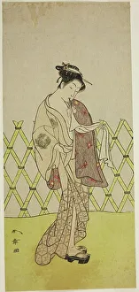 Trellis Prints: The Actor Nakamura Riko I as Hakata no Kojoro (?) in the Play Shitenno-ji Nobori Kuyo