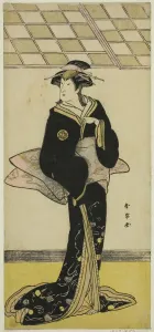 Pantomime Dame Prints: The Actor Nakamura Riko I as Lady Manko (Manko Gozen) (?) in the Play Soga Musume... c