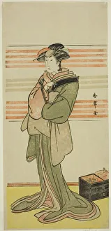 The Actor Nakamura Riko I as Osen of the Komatsuya House (?) in the Play Nanakusa... c
