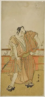 Platform Shoes Prints: The Actor Nakamura Sukegoro II in an Unidentified Role, Japan, c. 1779. Creator: Shunsho