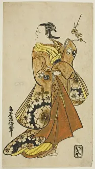 Tori Kiyomasu Ii Prints: The Actor Nakamura Takesaburo I in a female role, c. 1718. Creator: Torii Kiyomasu