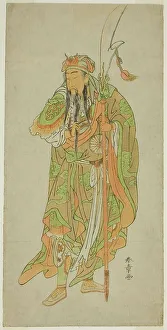 Lime Green Prints: The Actor Nakamura Tomijuro I as the Chinese Hero Kan'u in the Play Hatsu Akebono