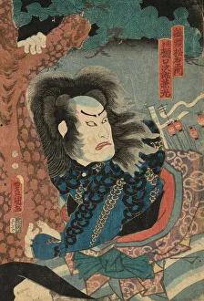 Boatman Gallery: Actor Nakamura Utaemon IV as the Boatman Matsuemon, actually Higuchi Jiro Kanemitsu... 1849