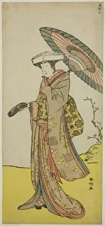 Shunko Katsukawa Prints: The Actor Nakayama Kojuro VI as Chinzei Hachiro Tametomo Disguised as Lady Hotoke. c