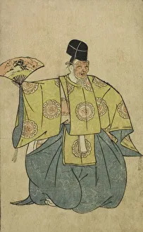 An Actor as Okina, from A Picture Book of Stage Fans (Ehon butai ogi), Japan, 1770. Creator: Shunsho