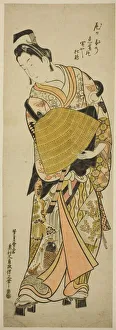 Platform Shoes Prints: The Actor Onoe Kikugoro I as Soga no Goro, c. 1744. Creator: Okumura Masanobu