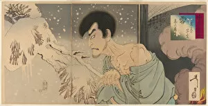 Tsukioka Yoshitoshi Gallery: The Actor Onoe Kikugoro V as the Priest Sogen (Yuki: Iwakura Sogen Onoe Baiko), from... 1890