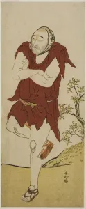 Shunko Katsukawa Prints: The Actor Onoe Matsusuke I as a Mendicant Monk (Gannin Bozu) in the Play Keisei Ide... c