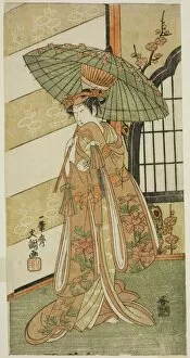 The Actor Onoe Tamizo I as Nishikigi in the Play Mutsu no Hana Ume no Kaomise... c. 1769