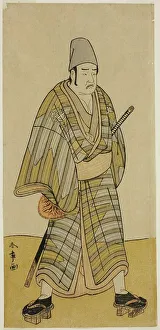 The Actor Otani Hiroemon III as Gokumon Shobei in the Play Sugata no Hana Kurofune... c. 1774. Creator: Shunsho