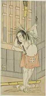 Shower Collection: The Actor Otani Hiroji III, Possibly as Akaneya Hanshichi in the Play Fuji no Yuki Kaikei Soga
