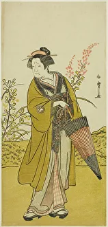 Olive Green Prints: The Actor Otani Tomoemon I as Otsuma in the Play Kabuki no Hana Bandai Soga