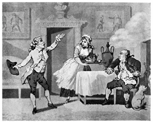 Actor reciting to a manager, late 18th century.Artist: Thomas Rowlandson Actor reciting to a manager, late 18th century.Artist: Thomas Rowlandson