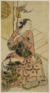 The Actor Sanjo Kantaro holding a pipe, c. 1720. Creator: Unknown
