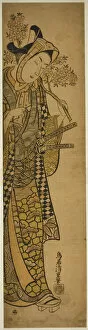 Headscarf Gallery: The Actor Sanogawa Ichimatsu l as a young man, c. 1742. Creator: Torii Kiyoshige