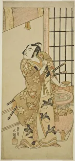 Water Jar Prints: The Actor Sawamura Sojuro II as Kudo Suketsune (?) in the Play Edo no Hana Wakayagi... c