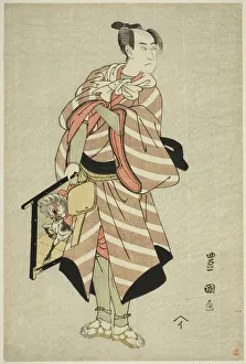 The actor Sawamura Sojuro III as the packhorse-man Muchizo in the play Miyamairi Musub... c. 1797. Creator: Utagawa Toyokuni I