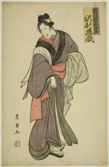 Ichimura Theatre Gallery: The actor Sawamura Tozo I as Dogen no Okichi in the play 'Yoshiwara Niwaka no Banzuke, 'pe... 1804