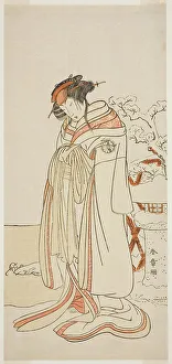 Kikunojo Segawa Prints: The Actor Segawa Kikunojo III as the Courtesan Kisewata (Tagasode) (?) in the Play Hana