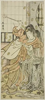 The Actor Segawa Kikunojo III as the Dragon Maiden Disguised as Osaku in the Play... c