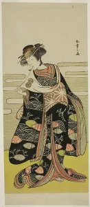 The Actor Segawa Kikunojo III as Onami Disguised as the Dragon Princess in the Play... c. 1778. Creator: Shunsho