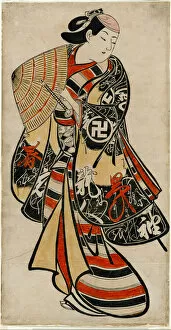 Hand Coloured Woodblock Print Gallery: The Actor Takii Hannosuke as an effeminate youth, c. 1707. Creator: Torii Kiyonobu I