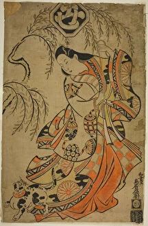 Kiyonobu Torii Gallery: The Actor Uemura Kichisaburo as the Third Princess in the play 'Wakoku Gosuiden, '... 1700