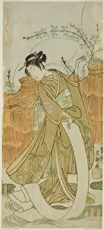 The Actor Yamashita Kinsaku II in cloth-bleaching (Nuno sarashi) dance, c. 1770