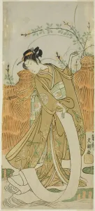 Ippitsusai Bunchō Prints: The Actor Yamashita Kinsaku II in cloth-bleaching (Nuno sarashi) dance