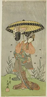 The Actor Yamashita Kinsaku II as Nijo no Kisaki (?) in the Play Natsu Matsuri Naniwa c. 1770. Creator: Ippitsusai Buncho