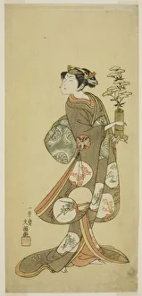 Ikebana Prints: The Actor Yamashita Kyonosuke I in a Female Role, c. 1769. Creator: Ippitsusai Buncho