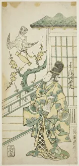 Bird Of Prey Collection: The Actor Yoshizawa Ayame II as Hotoke Gozen in the play 'Onna Monji Heike Monogatari, 'pe... 1748