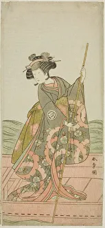 The Actor Yoshizawa Iroha I as Princess Yosooi (Yosooi Hime) in the Play Kikujido... c. 1775. Creator: Shunsho