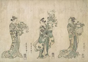 Kimono Gallery: Three Actors, 1750 or 1751. Creator: Ishikawa Toyonobu