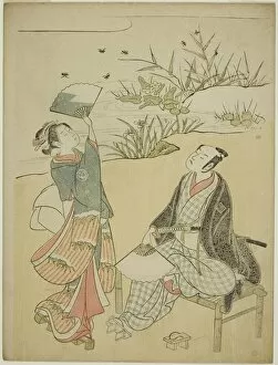 Insects Gallery: Two Actors Catching Fireflies, c. 1765 / 70. Creator: Torii Kiyomitsu