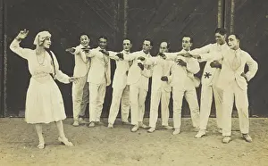 Actors, one in drag, performing on stage as "The Curios", c1918-1920. Creator: Unknown