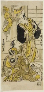 Tori Kiyomasu Ii Prints: The Actors Ichikawa Danjuro II and Sodesaki Iseno I, c. 1727. Creator: Torii Kiyomasu