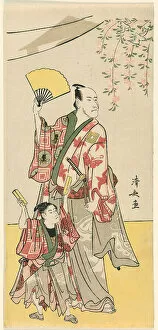Torii School Gallery: The Actors Ichikawa Danjuro V and Ichikawa Ebizo IV, from a pentaptych of eleven actors ce... 1788